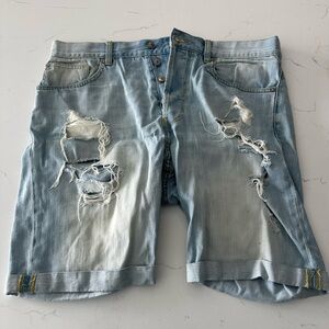 Distressed Denim Shorts